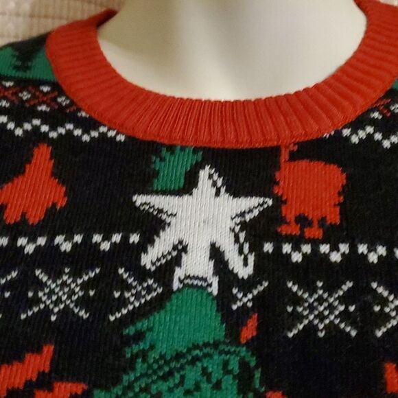 Spongebob SquarePants Patrick Ugly Christmas Sweater Men's Size Medium Black - Picture 5 of 8